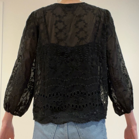 J.Crew Black Long Sleeve Blouse Size S - Picture 4 of 8